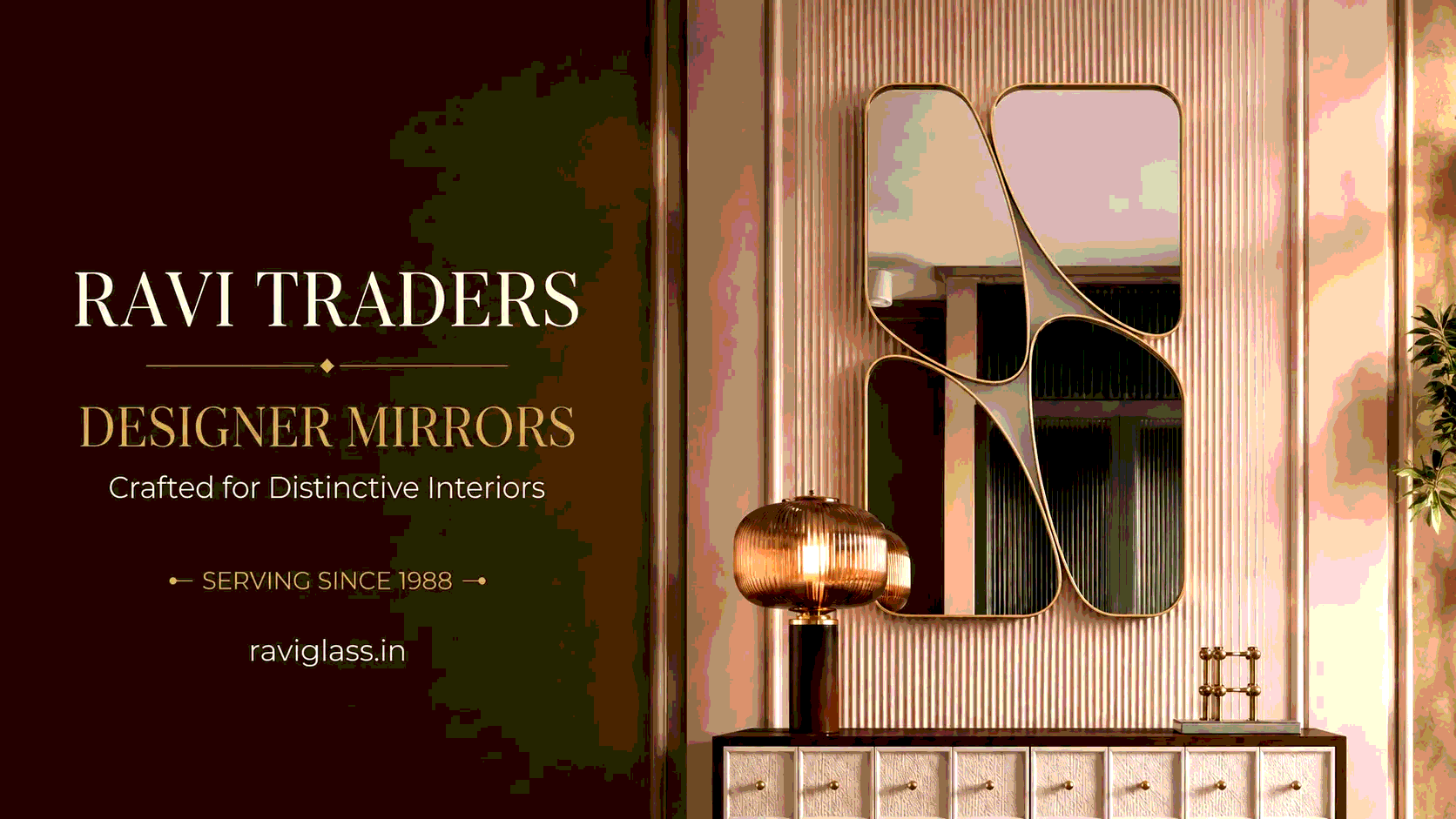 Designer mirror in an elegant interior