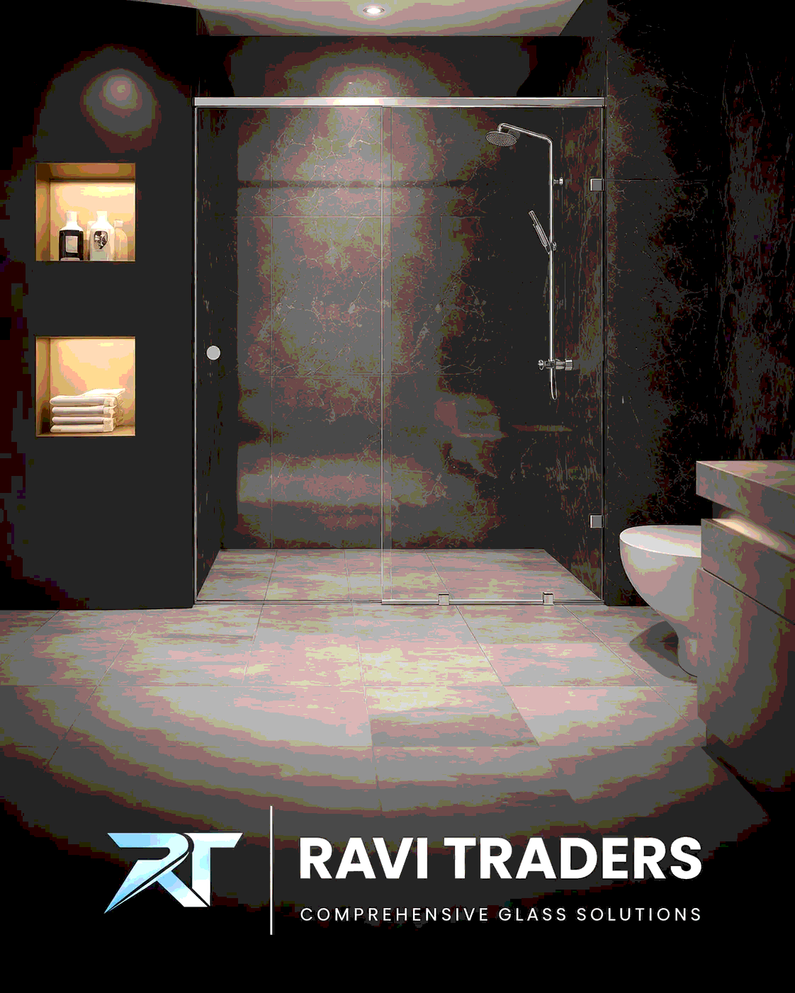 Glass shower enclosure interior inspiration